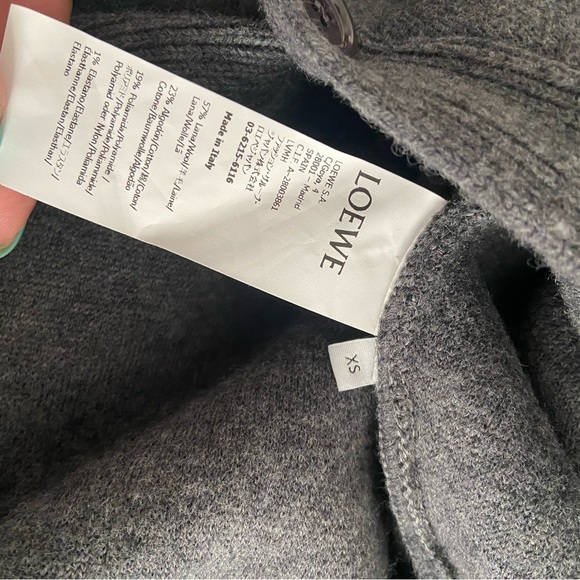 Loewe draped cardigan coat. wool & cotton long sleeve - Picture 5 of 5